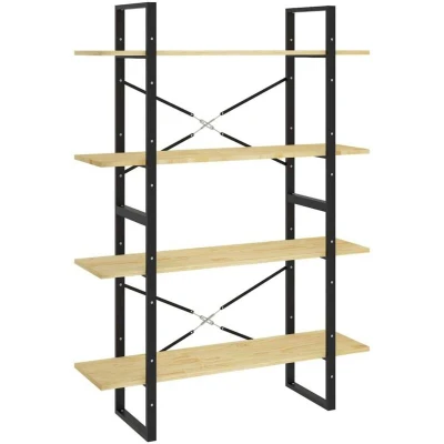 Image of vidaXL 4 Tier Book Cabinet 100x30x140 cm Solid Pine Wood