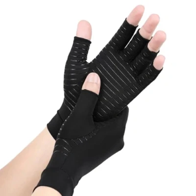 Image of AovYoo Copper Arthritis Compression Gloves Raynauds Rheumatoid Osteoarthritis Wrist Supports Hand Pain Relief (M)