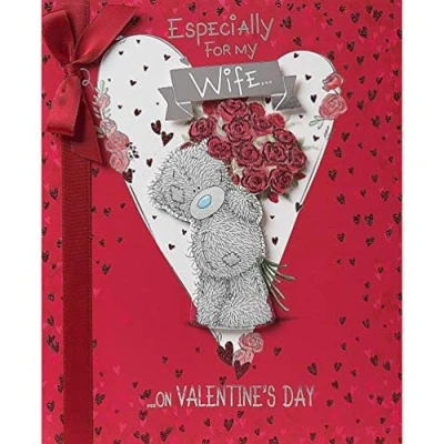 Image of Me to You Especially for my Wife Valentine&#039;s Day Card Tatty Teddy Bear