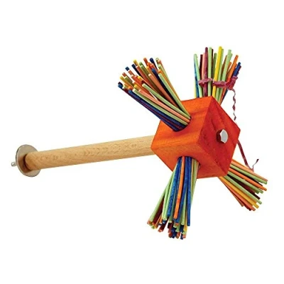 Image of Parrot ESSENTIALS Party Spinner Perch and Spinning Toy Colourful Activity Encourages Mental, Physical Exercise Non Toxic Bird Toys for Budgie, Conure, Lovebird, Other Pet Birds
