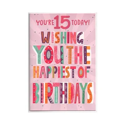 Image of Birthday Card, Fifteen (15) Year Old Girl Free 1st Class Post (UK)
