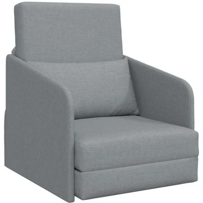 Image of vidaXL Floor Sofa Bed 2 in 1 Light Grey 65x80x83 cm Fabric