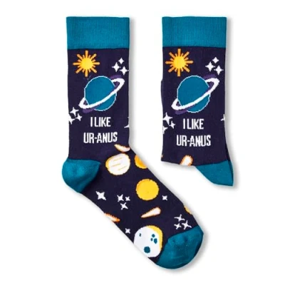 Image of Urban Eccentric Unisex I Like Uranus Socks Gift 1 Pair Cotton Rich Premium Novelty Gifts