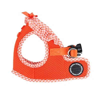 Image of Puppia Dog Harness small and medium Soft Vest for a special occasion Also usable as Puppy Anti Pull Lead, Orange, XS