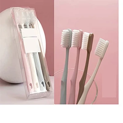 Image of GANMFOYC Medium Family Toothbrush，Soft Toothbrush, Pack of 4, Colors May Vary