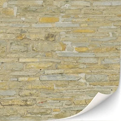 Image of 3 Sheets Self Adhesive Wall Cladding for Dollhouse 1:12 Scale (Mediterranean Stone Wall)