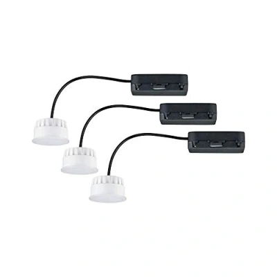 Image of Paulmann 92478 Choose LED recessed luminaire module coin set of 3 White Switch round 3x6.5W lamp satin spotlight plastic 2700 K