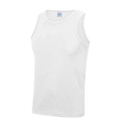 Image of Just Cool Mens Sports Gym Plain Tank / Vest Top (S) (Arctic White)