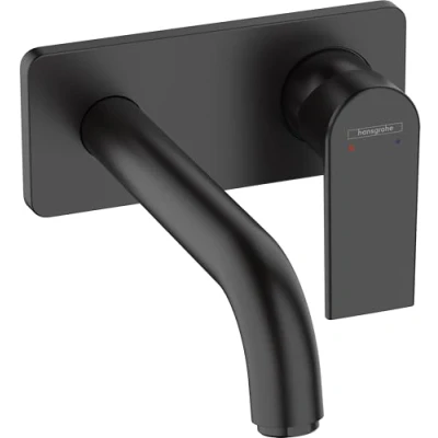 Image of hansgrohe Vernis Shape Basin Mixer Tap for concealed installation wall mounted with spout 20,7 cm, matt black, 71578670