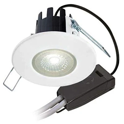 Image of Collingwood DLT388MW5530 H2 Lite T Matt White 6W Led Downlight with Terminal Block 55 Degree Warm White. Devola Keyring.