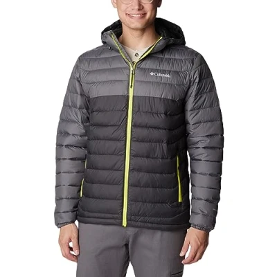 Image of Columbia Men&#039;s Powder Lite Hooded Jacket, Puffer Shark/City Grey, Size XL
