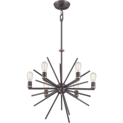 Image of Carnegie 6 Light Ceiling Pendant Western Bronze Finish, E27