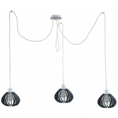 Image of Nicoleta Cluster Pendant Ceiling Light Grey, 3x E27