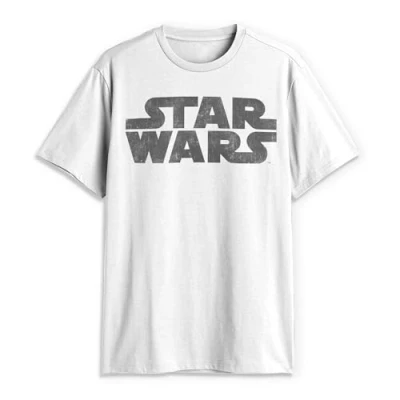 Image of STAR WARS Men&#039;s Simplest Logo Graphic Tee Shirt, White, XL