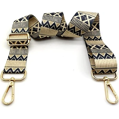 Image of Wide Bag Straps, Shoulder Strap for Bags, Adjustable Straps Changing with Carabiner Gold, Carry Women, Handbag Accessories, 3.8 cm, 12