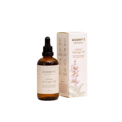 Image of Organic Labour Massage Oil Clary Sage &amp; Frankincense Award Winning Made by Midwives Promotes Natural Pain Relief Relaxation Essential Pregnancy Kit 100ml Mummy&#039;s Organics
