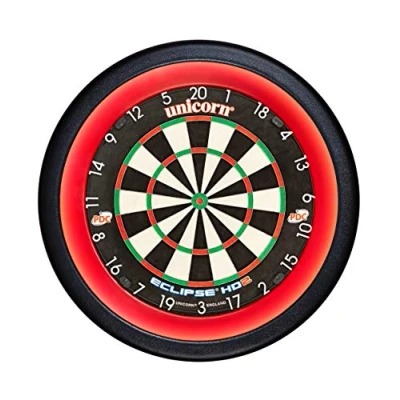 Image of Unicorn Illuminated Dartboard Backboard Surround Solar 2 360 Degrees Non Glare Lighting Fits any Standard Dartboard, Black