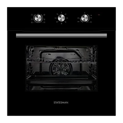 Image of Statesman BSF60BL Built In Single Cavity Fan Oven, 4 Cooking Functions, 2 Hour Timer, 65L, Black