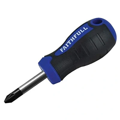 Image of Faithfull Soft Grip Stubby Screwdriver Pozidriv Tip PZ2 x 38mm FAISDPZ2S