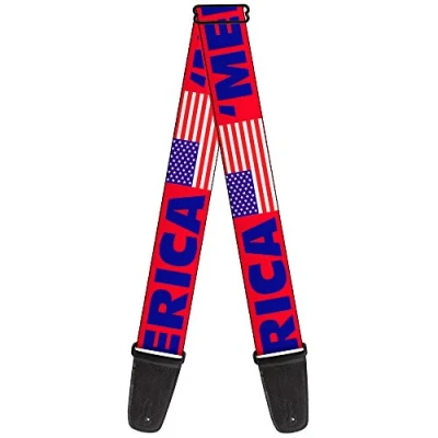 Image of Buckle Down Guitar Strap Merica US Flag Red Blue White 2 Inches Wide