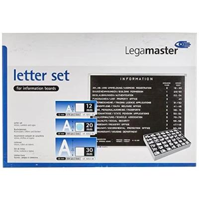 Image of Legamaster 7 605200 Grooved Letters, Pack of 560, Assorted in Letter Box, Height 20 mm, White