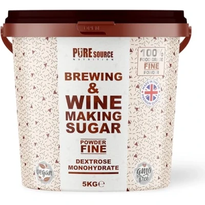 Image of Brewing Sugar 5KG Glucose Powder Bucket Home Brew Beer, Lager, Cider, Wine, Spirits Kits, Beer Brewing, Wine Making Dextrose Monohydrate by Pure Source Nutrition