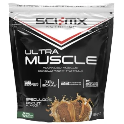 Image of SCI MX Ultra Muscle Protein Powder for Development + 23 Vitamins &amp; Minerals Speculoos Biscuit 56g 5g Creatine 7.8g BCAAs per Serving 1.5kg