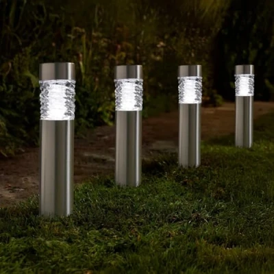 Image of Garden Mile 4X Outdoor Led Lights Bollard Solar Power Waterproof 62cm Large Bright Stake Lantern for Patio, Decking, Pathway Lighting, Driveway Light (Stella, 4)