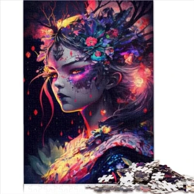 Image of Adult Puzzles Manga Girl 1000 Piece Puzzle Cardboard for Adults Kids Family Entertainment Toy Size (26x38cm)