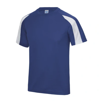 Image of AWDis Kids Contrast Cool T Shirt, Royal/Arctic White, 9 11 años