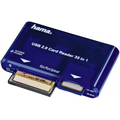 Image of Hama 35 in 1 USB 2.0 Multi Card Reader, Blue