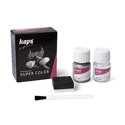 Image of Dye With Primer For Natural And Synthetic Leather Shoes, Kaps Super Color Preparer, 402 Antic Silver, 25ml 0.85 fl. Oz.