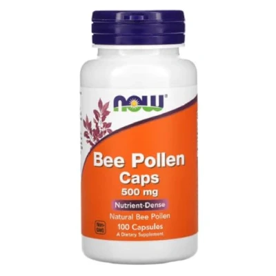 Image of Now Foods Bee Pollen 500mg Natural Energy and Immune Booster 100 Capsules