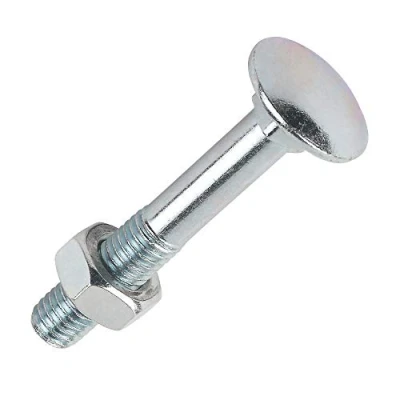 Image of Merriway BH04823 (25 Pcs) Carriage Bolts with Nuts, M6 x 50mm (1/4 inch 2 inch) Zinc Plated Pack of 25 Pieces