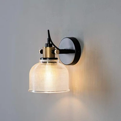 Image of KosiLight Textured Bell Shaped Wall Light Vela Transparent 220/230V 50/60Hz Métal et verre IP20 Compatible with A