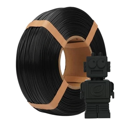 Image of eSUN PLA Refill Filament 1.75mm, Spoolless 3D Printing Dimensional Accuracy +/ 0.05mm, 1KG Spool (2.2 LBS) Speedy for High Speed Printers,Black