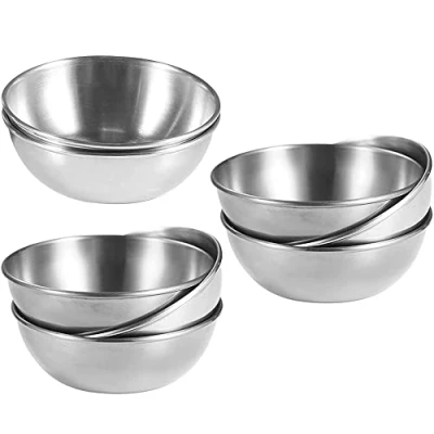 Image of Sunjun 8 Pcs Stainless Steel Dipping Bowls Snack Dip Pudding Bowl Tapas Serving Dishes Small for Dips Dips, Appetizers, Snacks, etc.