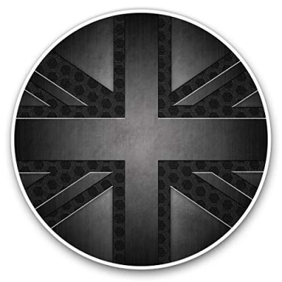 Image of Awesome Vinyl Stickers (Set of 2) 15cm Grunge Black British Union Jack Flag Fun Decals for Laptops,Tablets,Luggage,Scrap Booking,Fridges #21663