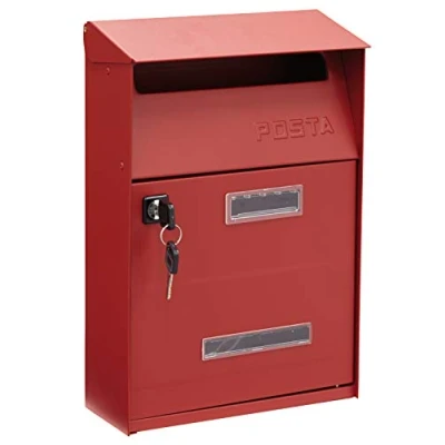 Image of ARREGUI D 2006/R Letter Box Made of galvanised Steel, Size, red, Größe S (DIN A5) 32,5 x 22 11 cm