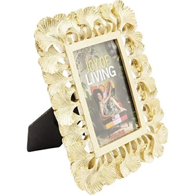 Image of Kare Design Frame Ginkgo, gold, handcrafted small picture frame, gift idea, table decoration, room decor, decorative home accessories, 10x15cm (H/W/D)