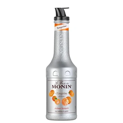 Image of MONIN Tangerine Fruit Mix Puree 1 Litre for Cocktails, Smoothies and Mocktails. Vegan Friendly, Allergen Free, 100% Natural Flavours Colourings. 2 in Sugar Syrup Hybrid