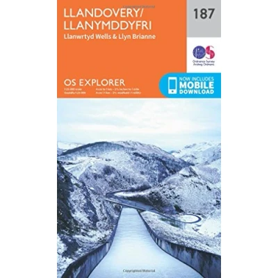 Image of Explorer 187 Llandovery, Llanwrtyd Wells &amp; Lyn Brianne Map With Digital Version
