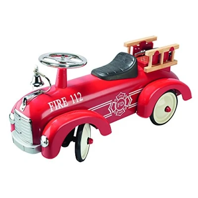 Image of Goki 14162 Ride On Vehicle Fire Brigade, Red