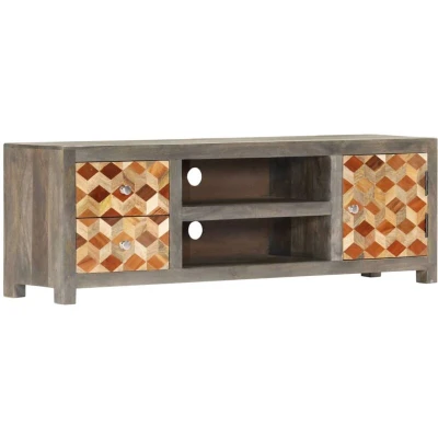 Image of vidaXL TV Cabinet Grey 120x30x40 cm Solid Mango Wood
