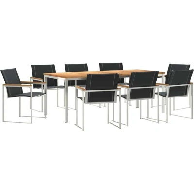 Image of vidaXL 9 Piece Garden Dining Set Solid Wood Acacia
