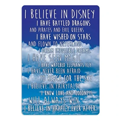 Image of Disney Quote Blue Clouds. Metal Wall Sign Plaque Art Inspirational D3CL