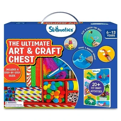 Image of Skillmatics Ultimate Art &amp; Craft Activity Kit, 2000+ Pieces, Supplies, DIY Creative Activity, Step by Guide, Christmas Gifts for Girls Boys Ages 6, 7, 8, 9, 10, 11, 12, 13