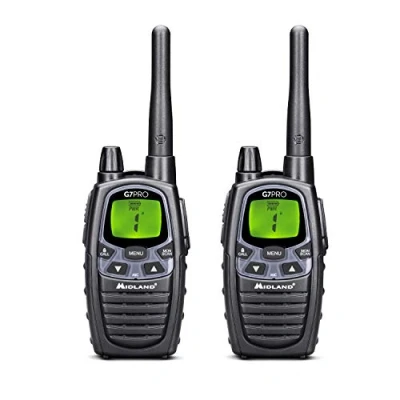 Image of Midland G7 Pro Two Way Radio Walkie Talkie Dual Band 8 PMR446 Channels and 69 LPD 2 Radios