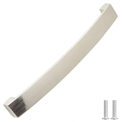 Image of Decoranddecor Brushed, Polished Chrome or Matt Black Kitchen Bathroom Cabinet Door Drawer Furniture Handles (160mm Hole Center, Brushed Chrome)