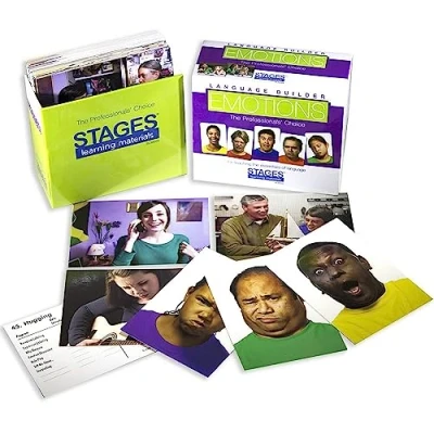Image of Stages Learning Materials Language Builder Emotion Picture Cards Expressions, Conversation, and Situation Photo for Autism Education, ABA Therapy
